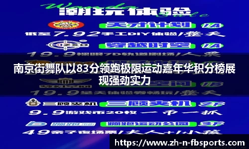 南京街舞队以83分领跑极限运动嘉年华积分榜展现强劲实力